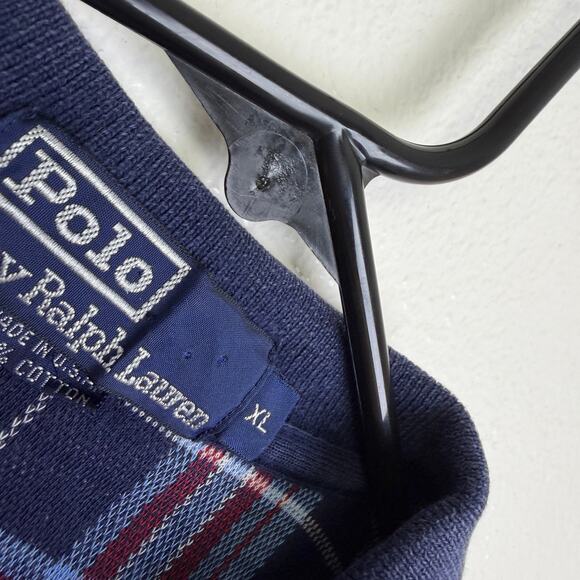 Vtg Polo Ralph Lauren Shirt Mens XL Plaid Red Blue Short Sleeve Button Casual * - Picture 11 of 11